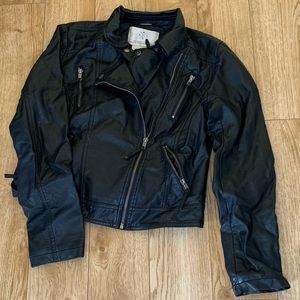 Black faux leather jacket